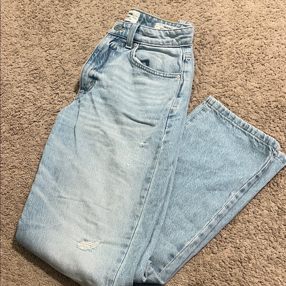 Cotton On Light Blue Straight Leg Jeans